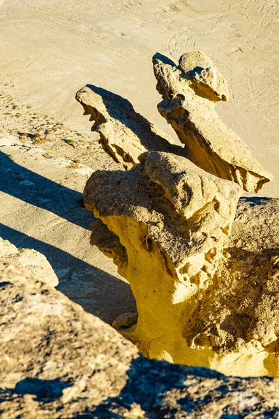 Okouzlené Město Bolnuevo Žluté Pískovcové Tvary Skalní Útvary Murcia Španělsko — Stock fotografie