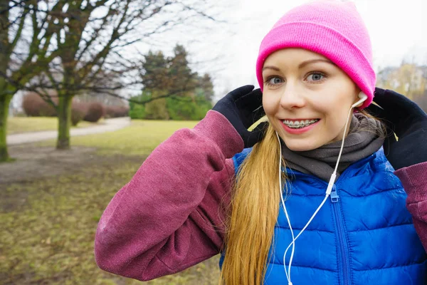 Deportes Actividades Tiempo Frío Mujer Fitness Slim Fit Aire Libre —  Fotos de Stock