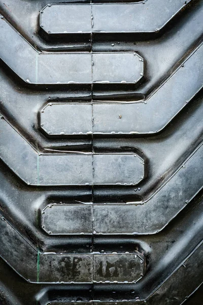 Neumático Negro Vehículo Maquinaria Agrícola Industrial Textura Fondo — Foto de Stock
