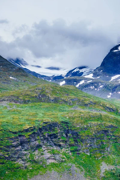 Verano Montañas Paisaje Noruega Tiempo Nublado Ruta Turística Nacional Sognefjellet —  Fotos de Stock