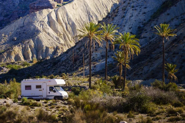 Wohnmobil Auf Die Natur Sierra Alhamilla Gebirge Spanien Abenteuer Mit — Stockfoto