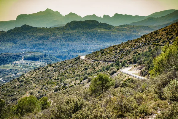 Paisagem Montanhas Espanholas Rota Ciclismo Coll Rates Espanha Vistas Deslumbrantes — Fotografia de Stock