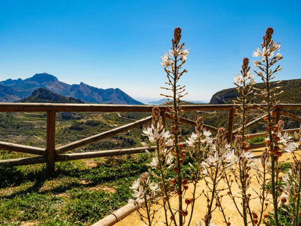 Paesaggio Montano Spagnolo Con Area Sosta Vacanza Costa Blanca — Foto Stock