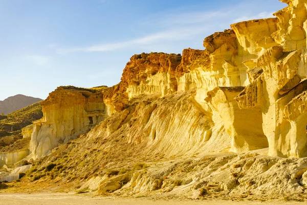 Enchanted City Bolnuevo Yellow Sandstone Shapes Rock Formations Murcia Spain — Stock Photo, Image