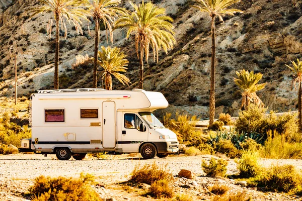 Camper Auto Natuur Sierra Alhamilla Bergketen Spanje Avontuur Met Camper — Stockfoto