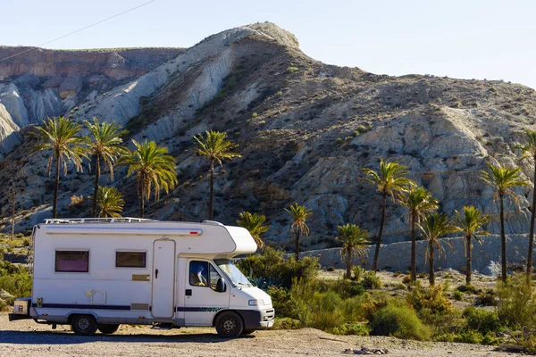 Wohnmobil Auf Die Natur Sierra Alhamilla Gebirge Spanien Abenteuer Mit — Stockfoto