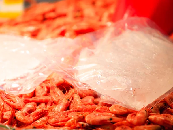 Shrimps fish market (Fisketorget) in Bergen, Norway — Stock Photo, Image