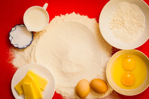 Preparation for baking, bake ingredients. — Stock Photo, Image