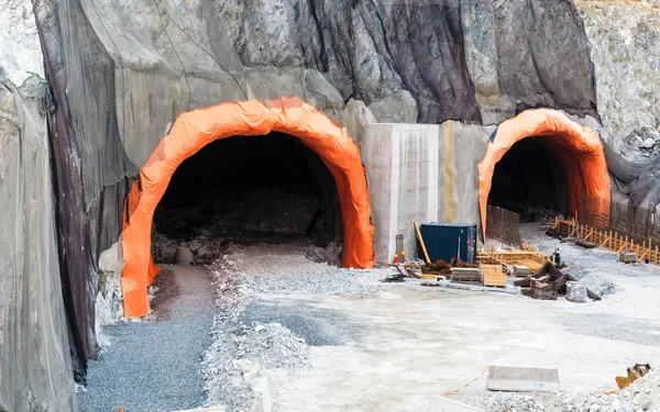 De tunnel in aanbouw. — Stockfoto