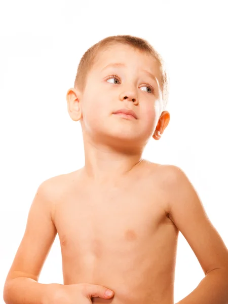 Expresión infeliz del niño. Triste niño somnoliento —  Fotos de Stock