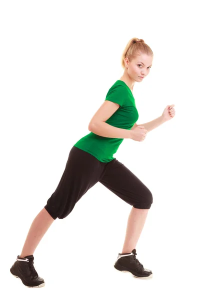 Sport. flexibla fitness tjej göra stretching motion — Stockfoto