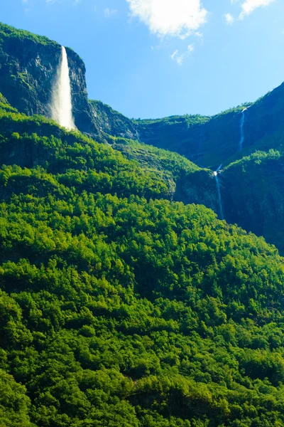 Beautiful waterfall in Norway fjords — Stock Photo, Image