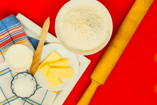 Preparation for baking, bake ingredients. — Stock Photo, Image