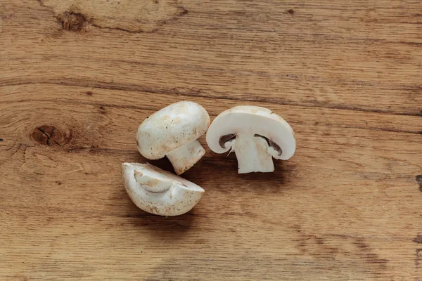 Food. Fresh white mushrooms champigonons — Stock Photo, Image