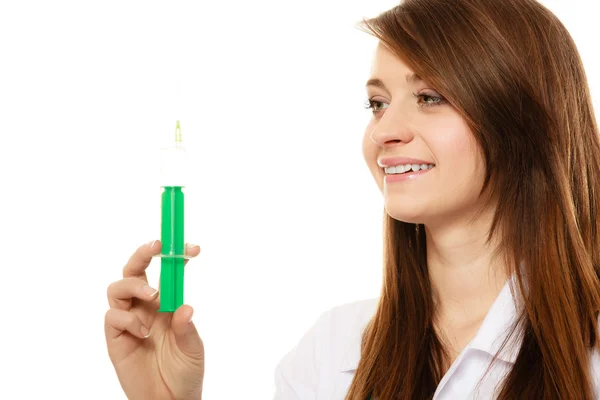 Woman doctor with syringe — Stock Photo, Image