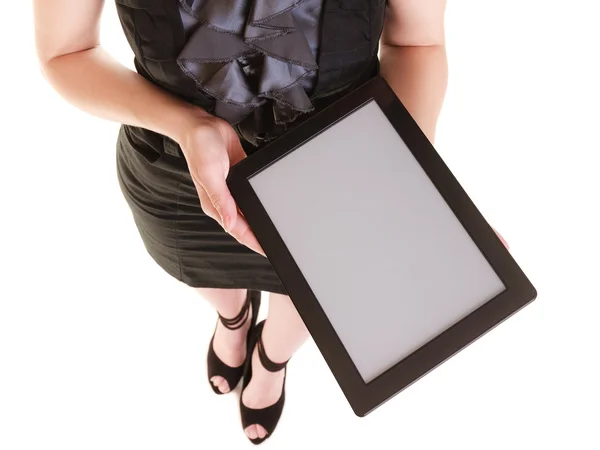 Tablet in female hands — Stock Photo, Image