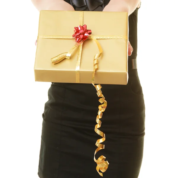 Ragazza con confezione regalo — Foto Stock