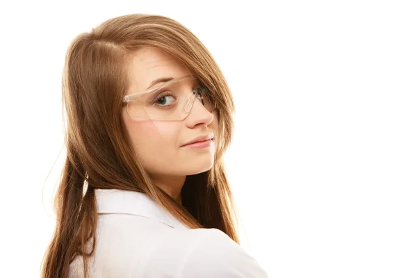 Mujer química en gafas de gafas — Foto de Stock