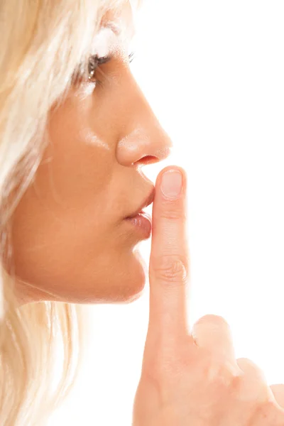 Mujer pidiendo silencio — Foto de Stock