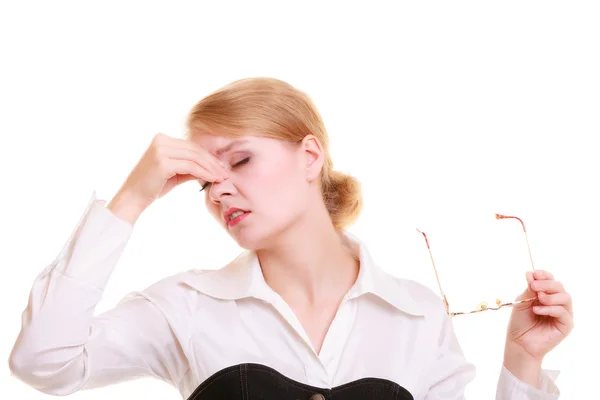 Woman suffering from head pain — Stock Photo, Image