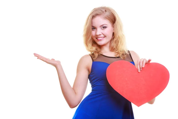 Woman hold Valentine day symbol — Stock Photo, Image