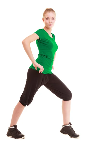 Fitness tjej göra stretching motion — Stockfoto