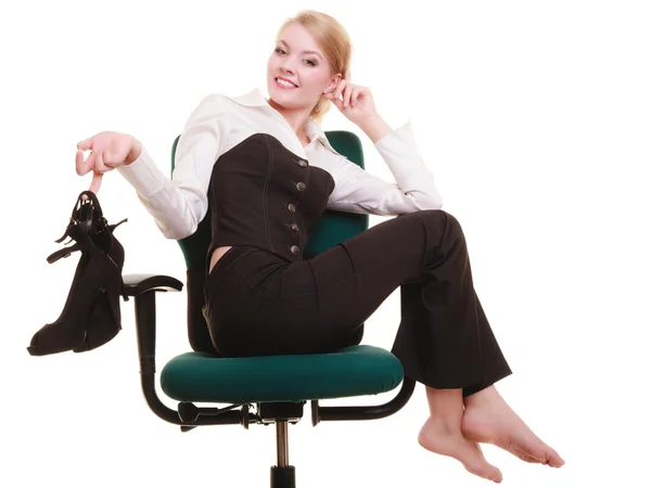 Businesswoman relaxing on chair — Stock Photo, Image