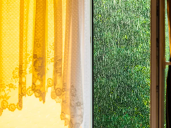 Rainy outside window — Stock Photo, Image