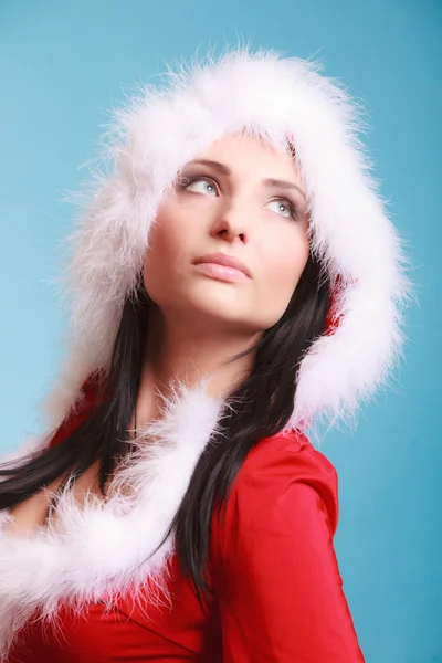Donna che indossa il costume da Babbo Natale — Foto Stock