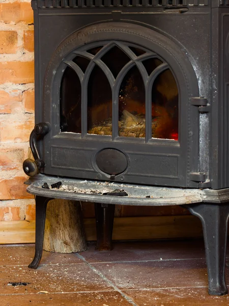 Fireplace with fire — Stock Photo, Image