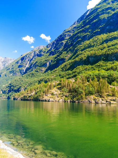 Hegyek és a fjord-ban Norvégia — Stock Fotó