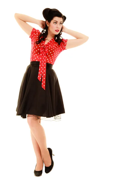 Brunette girl in pinup style. — Stock Photo, Image