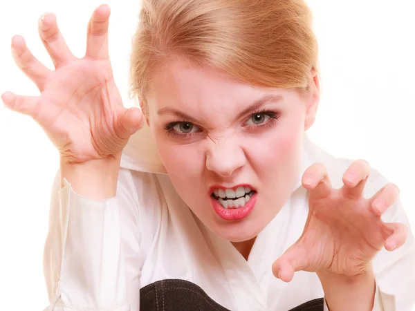 Angry businesswoman screaming — Stock Photo, Image