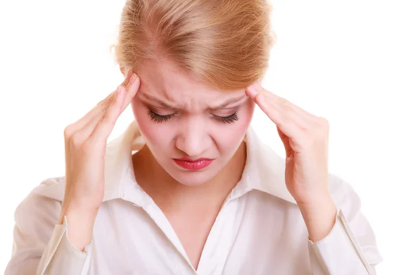 Woman suffering from head pain — Stock Photo, Image