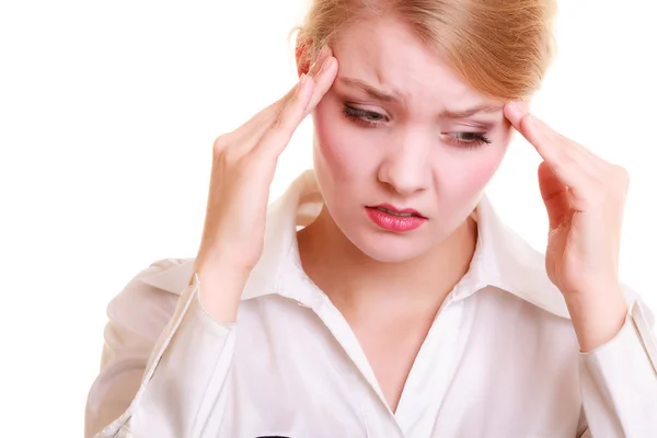 Woman suffering from head pain — Stock Photo, Image