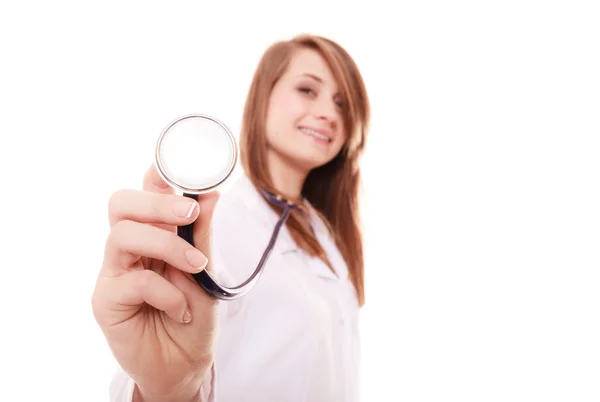 Woman doctor with stethoscope Stock Picture