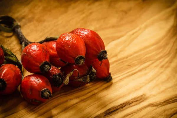 Hawthorn on wooden table — Stock Photo, Image