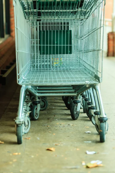 Row of shopping cart trolley — Stock Photo, Image