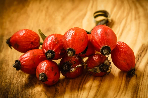 Hawthorn on wooden table — Stock Photo, Image