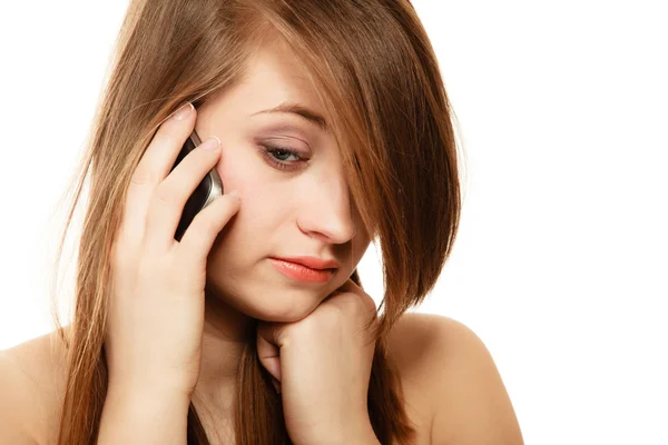 Mädchen telefoniert mit Handy — Stockfoto