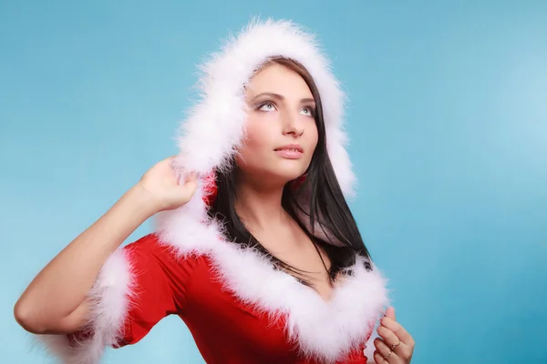 Kadın giyen Noel Baba kostümü — Stok fotoğraf