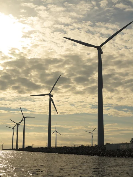 Wind turbines in sea — Stock Photo, Image