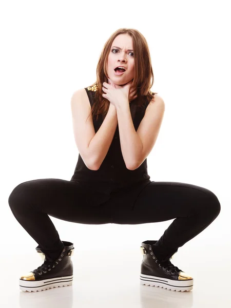 Adolescente chica haciendo tonto cara — Foto de Stock