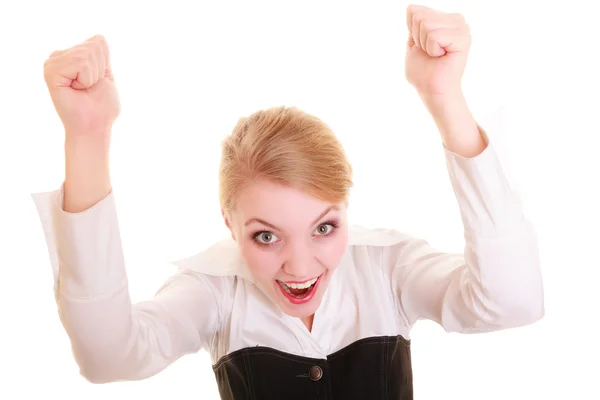 Businesswoman celebrating promotion — Stock Photo, Image