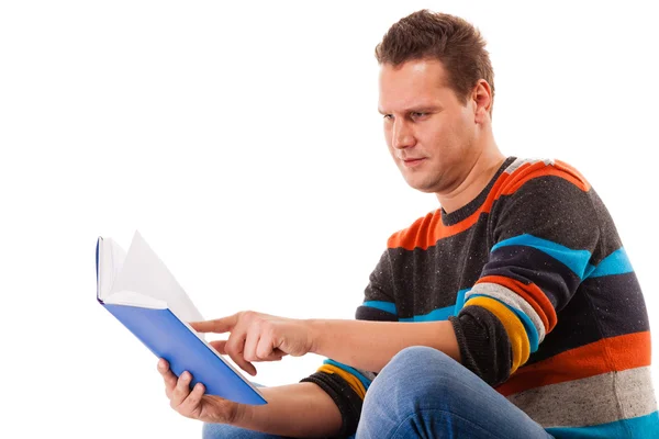 Male student reading a book — Stock Photo, Image