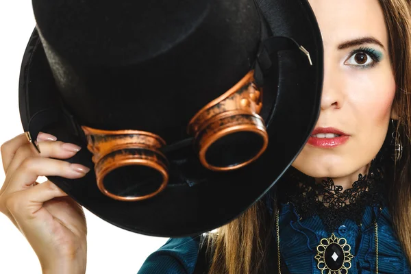 Krásný steampunk žena — Stock fotografie