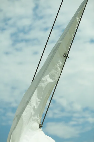 Yachting. Detail of sailing boat. Sail on a yacht. — Stock Photo, Image