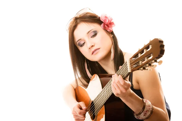 Woman playing  guitar — Stock Photo, Image