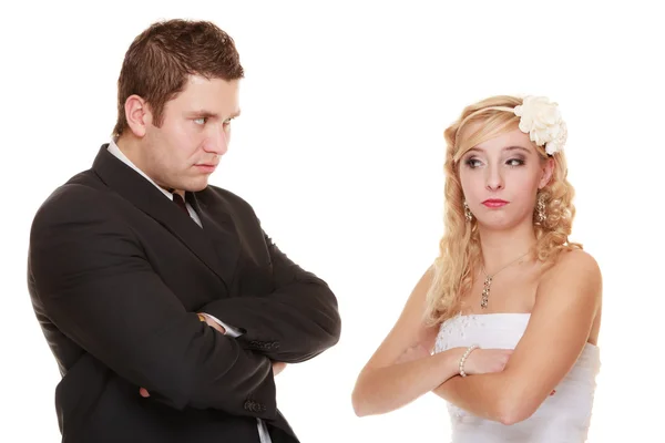 Bride and groom looking at each other — Stock Photo, Image