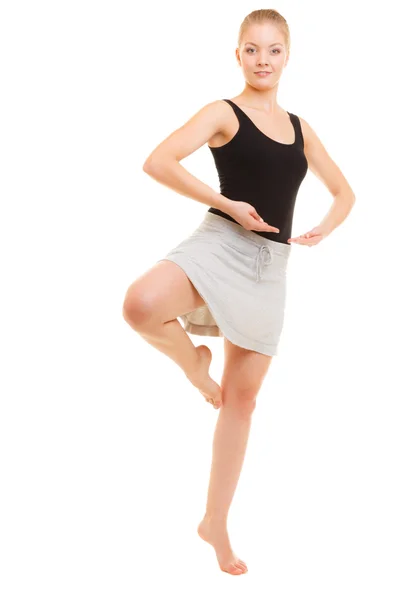 Woman dancing, isolated on white Royalty Free Stock Images